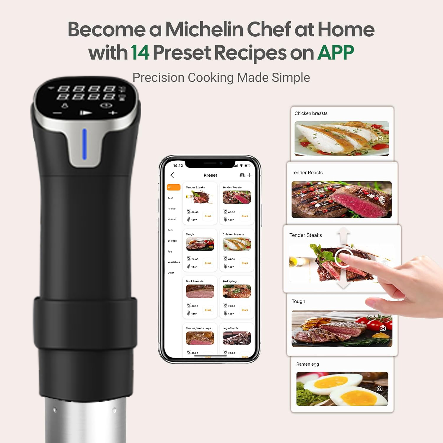 2.4G WIFI Sous Vide Cooker Gis - Sous Vide Immersion บทวิจารณ์และราคา