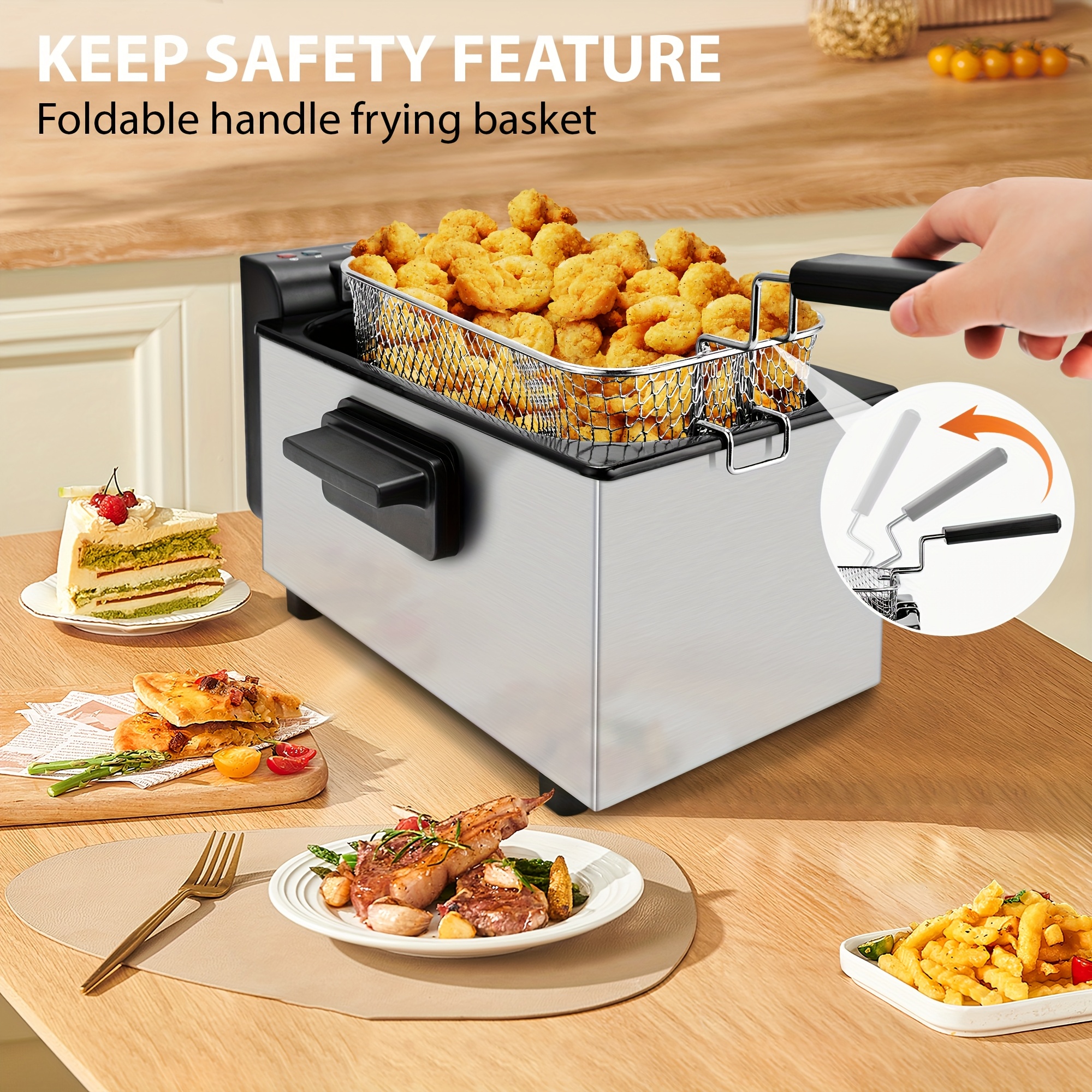 usSUSTEAS Household Deep Fryer - Kitchen Appliances Essentials บทวิจารณ์และราคา