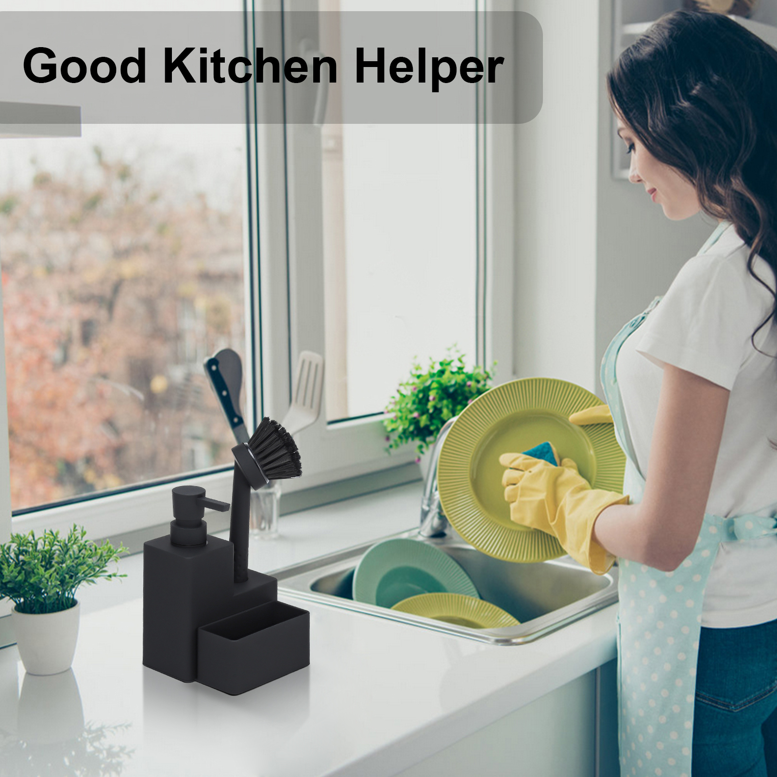 Modern Square Dish Soap Dispen - Kitchen Appliances Set บทวิจารณ์และราคา