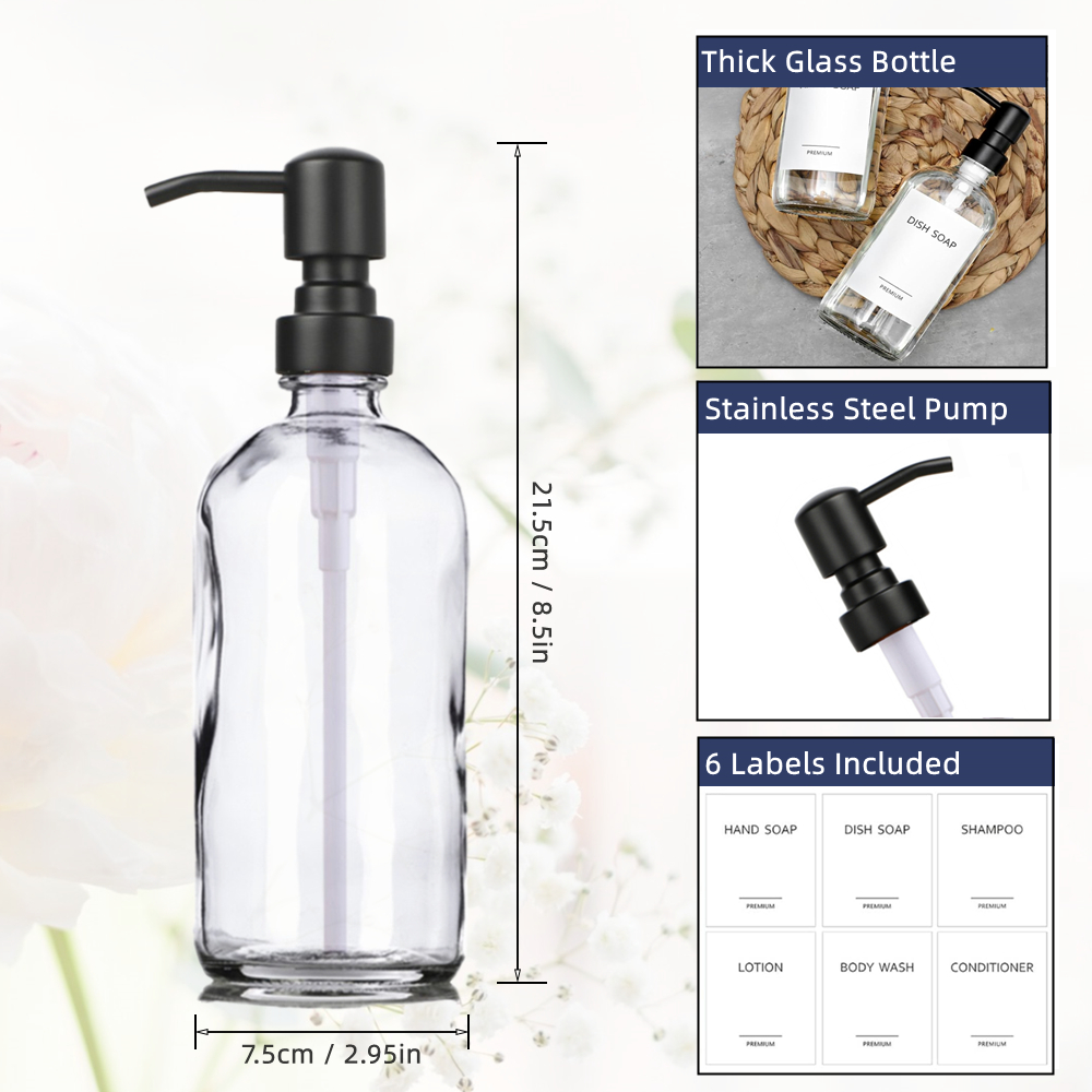 Clear Glass Soap Dispenser Set - Kitchen Appliances Set บทวิจารณ์และราคา